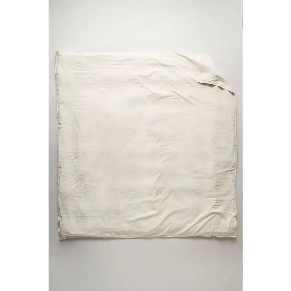 New Anthropologie Relaxed Linen-Cotton Queen Duvet Cover In Cream